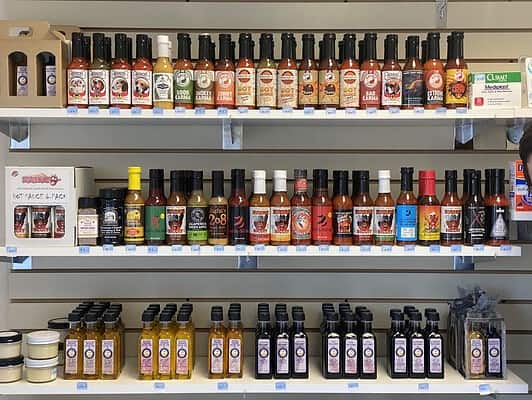 Flower City Flavor Company shelf inside Irondequoit Pharmacy